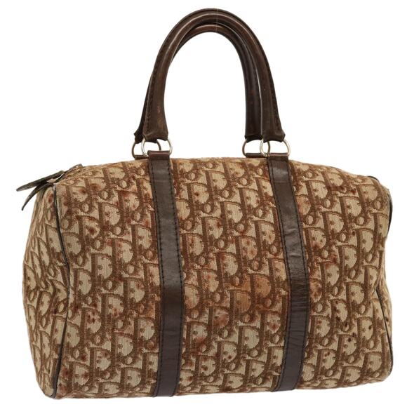 DIOR Trotter Canvas Boston Bag Brown - Picture 1 of 11